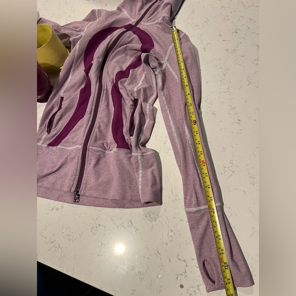 Lululemon Stride Jacket Purple Dewberry Microstripe Womens Zip Up Sweater Sz 6 - Picture 15 of 15